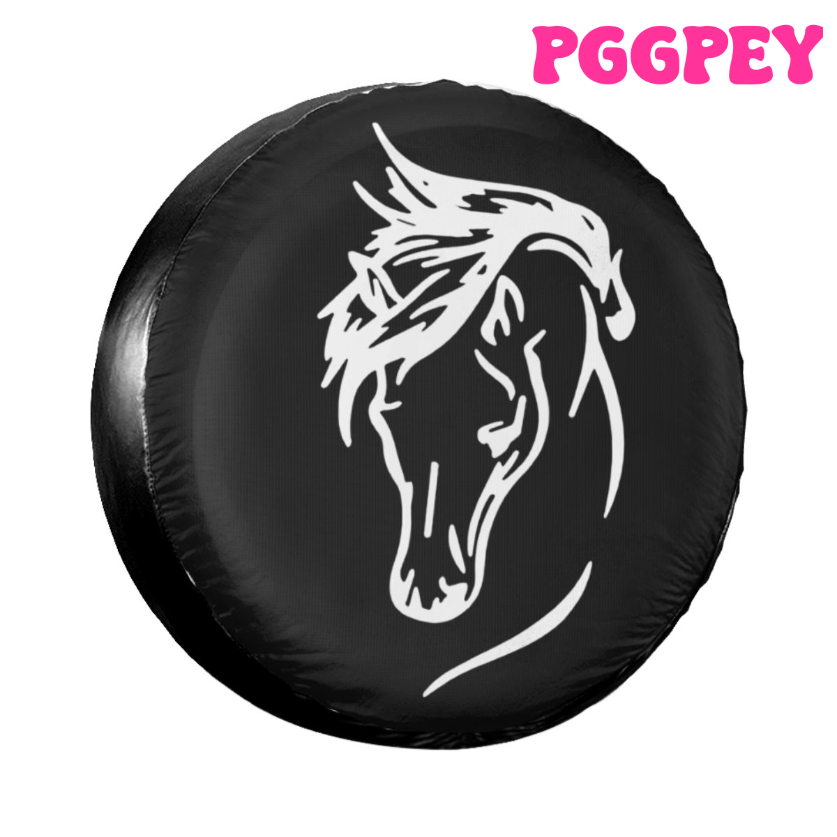 [PGGPEY] Custom Horse Head Spare Tire Cover for Jeep Pajero Waterproof Cute Car Wheel Protectors 14" 15" 16" 17" Inch
