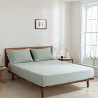 Famco 100% Bamboo Fitted Sheet Deep Pocket 300TC Cooling Soft Bedsheet Hotel Quality Single Piece