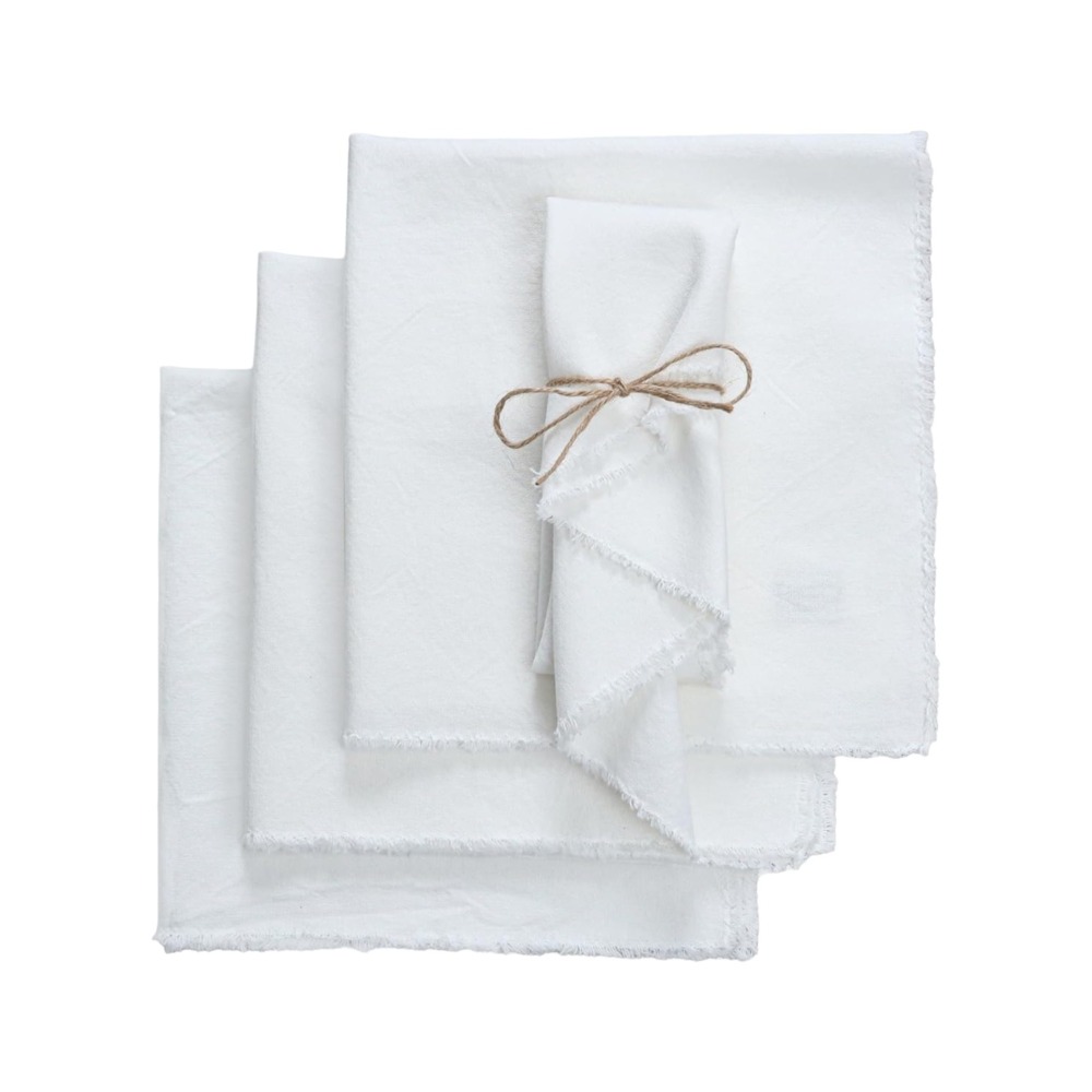 ECOCOKU 4PCS Mềm mại Khăn ăn vải lanh cotton Phong cách mộc mạc Thân thiện với môi trường Khăn ăn vải Tấm cách nhiệt Trang trí Trang trí bàn bằng vải lanh Trang trí đám cưới - 4