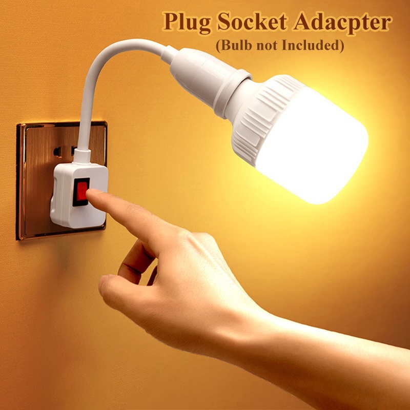 HH LED Plug-In Night Light Energy Saving Bedside Wall Lamp With Swtich (NO BULB)