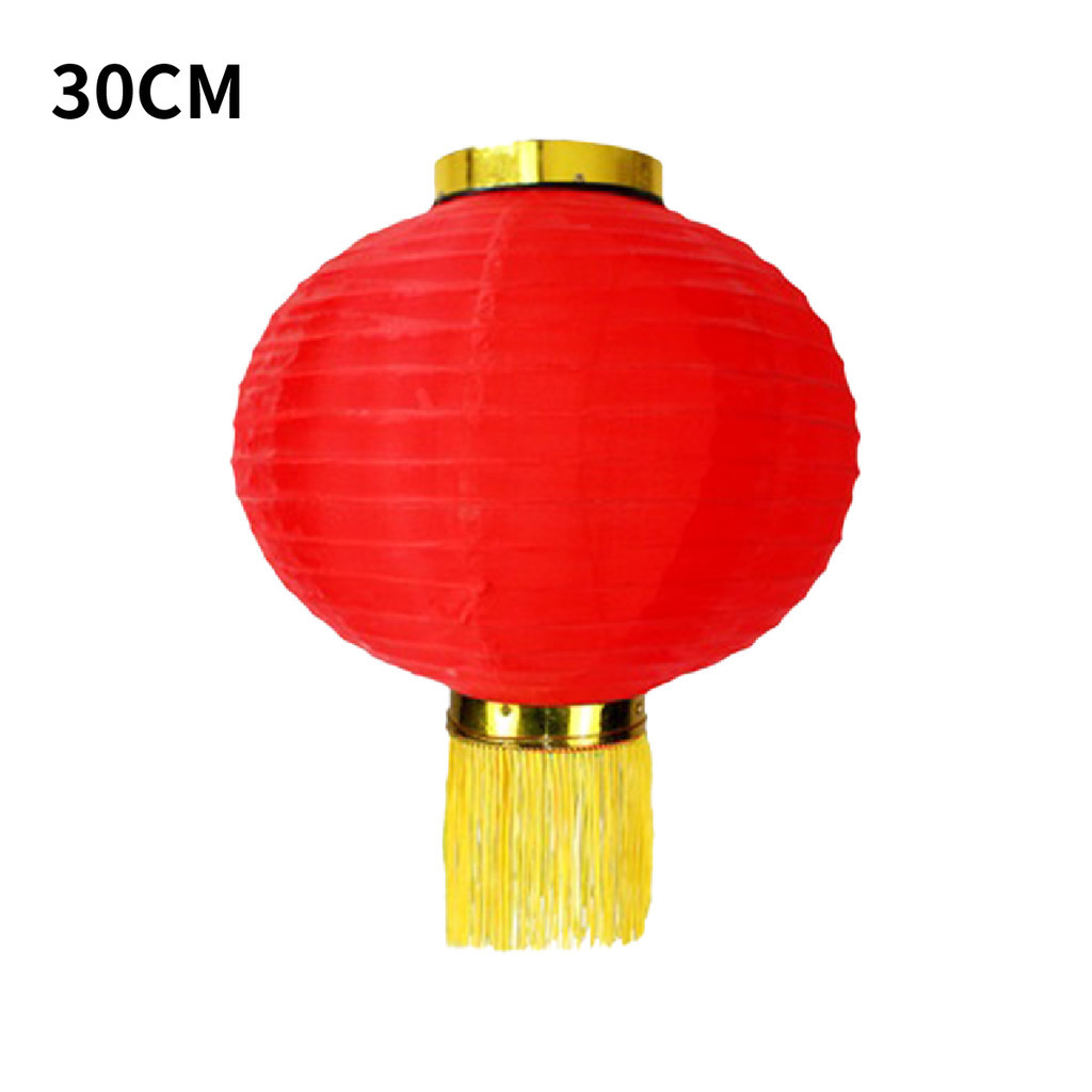 Traditional Chinese Style Cloth Hanging Lanterns Waterproof Red Round Lantern DIY Foldable Lantern