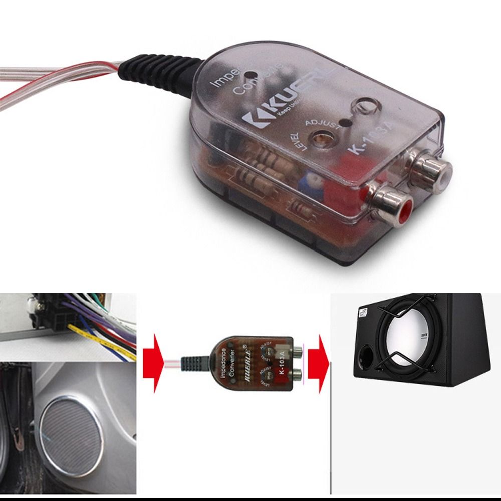 TCZTK 50W Bộ chuyển đổi loa siêu trầm âm thanh xe hơi 12V Cao cấp Bộ chuyển đổi RCA Phổ thông Đầu ra âm thanh Bộ chuyển đổi Trở kháng âm thanh Phụ Kiện Xe Hơi