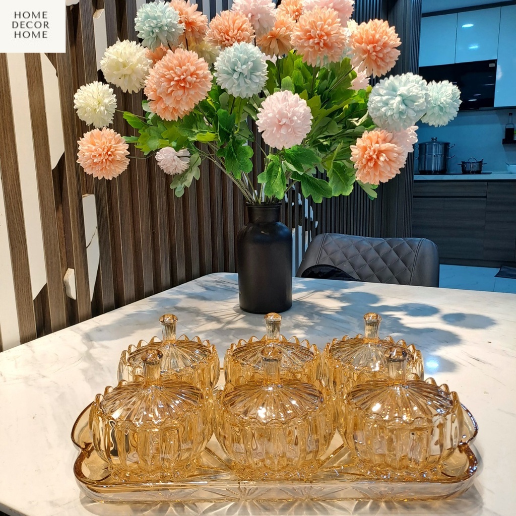 Bộ khay mứt tết thủy tinh pha lê