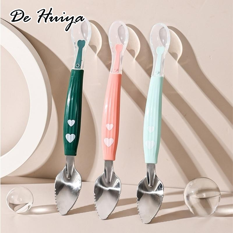 DEHUIYA เด็กปลอดภัยย้ายหนึ่งนิ้วของช้อนผลไม้ ราคา 34 บาท*ส่งฟรี