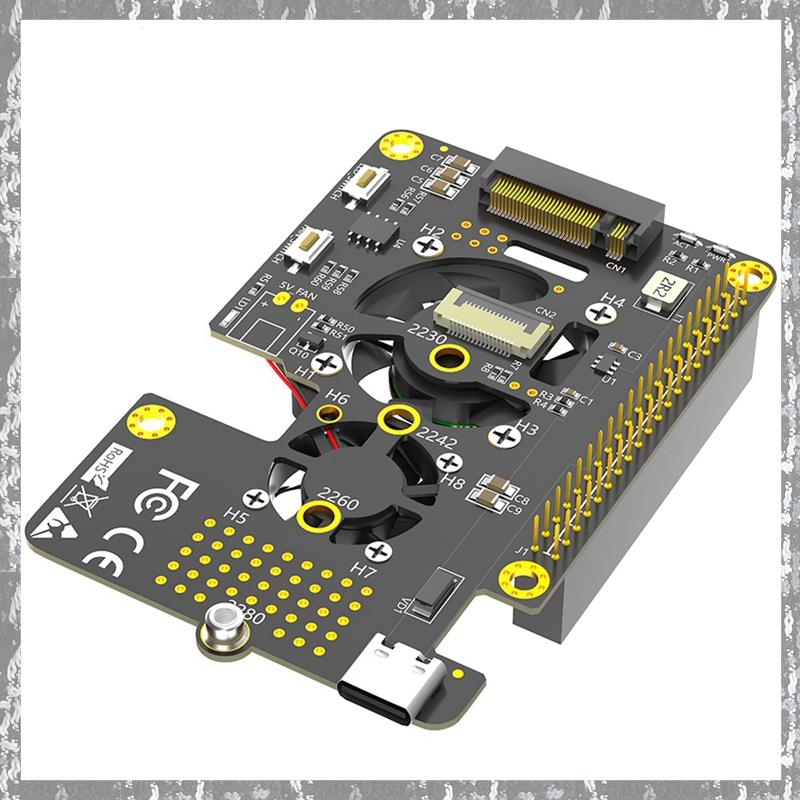 M.2 NVMe SSD to PCIe Adapter with Dual Cooler Fans and Automatic Discoloration LED for 5