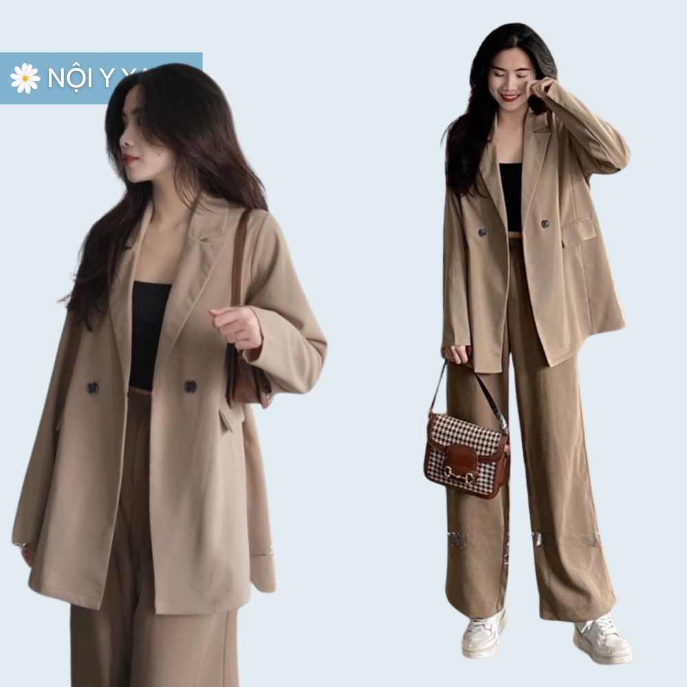 Áo Vest Blazer Basic Noiyxanh Màu Nâu Xanh Rêu Đen