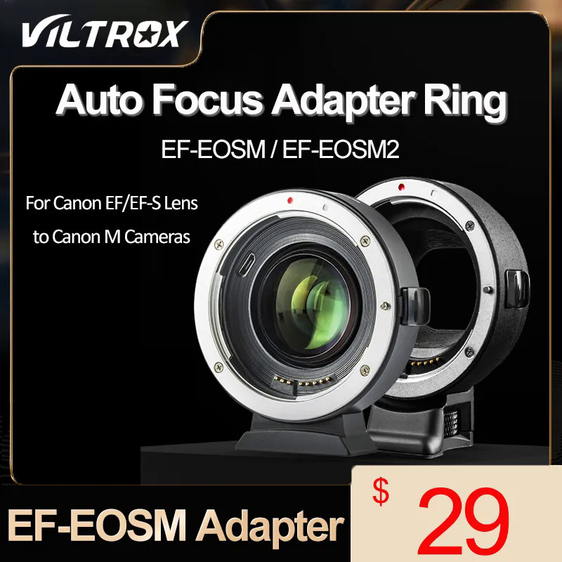 Viltrox EF-EOS MEF-EOS M2 Auto Focus Adapter 0.71x Focal Reducer Speed Booster Adapter for Canon EF to EOS M Camera