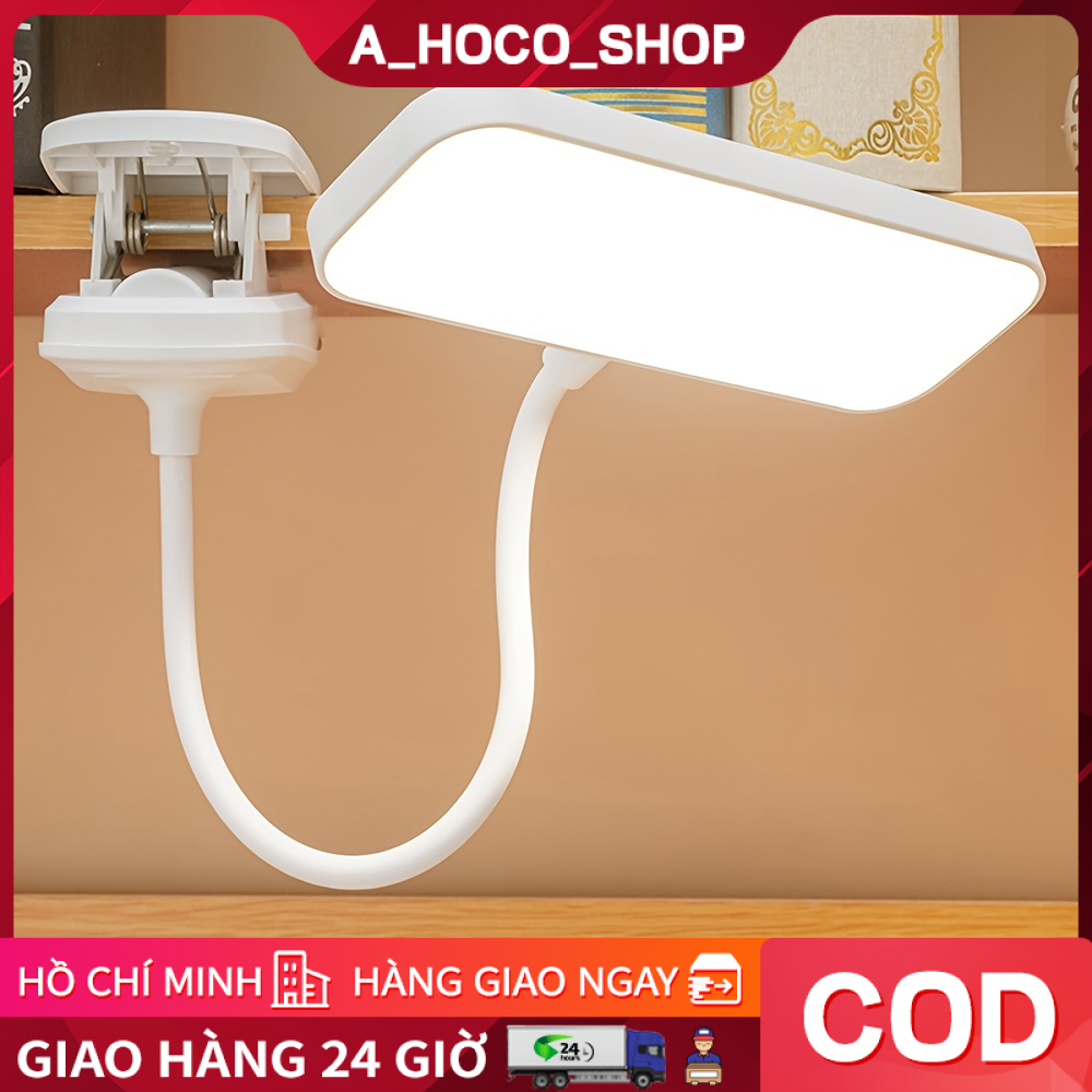 Đèn bàn linh hoạt 360 Đèn bàn Led 3 chế độ Kẹp làm mờ Đèn học tập Máy tính để bàn USB Đèn đọc sách có thể sạc lại 5V Bên cạnh đèn hoco