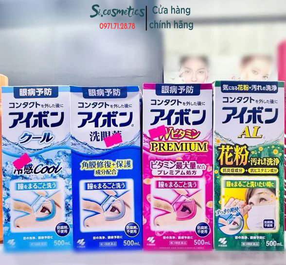   500ml Date 2026  Nước rửa mắt Eyebon W Vitamin Kobayashi Nhật Bản 500ml 
