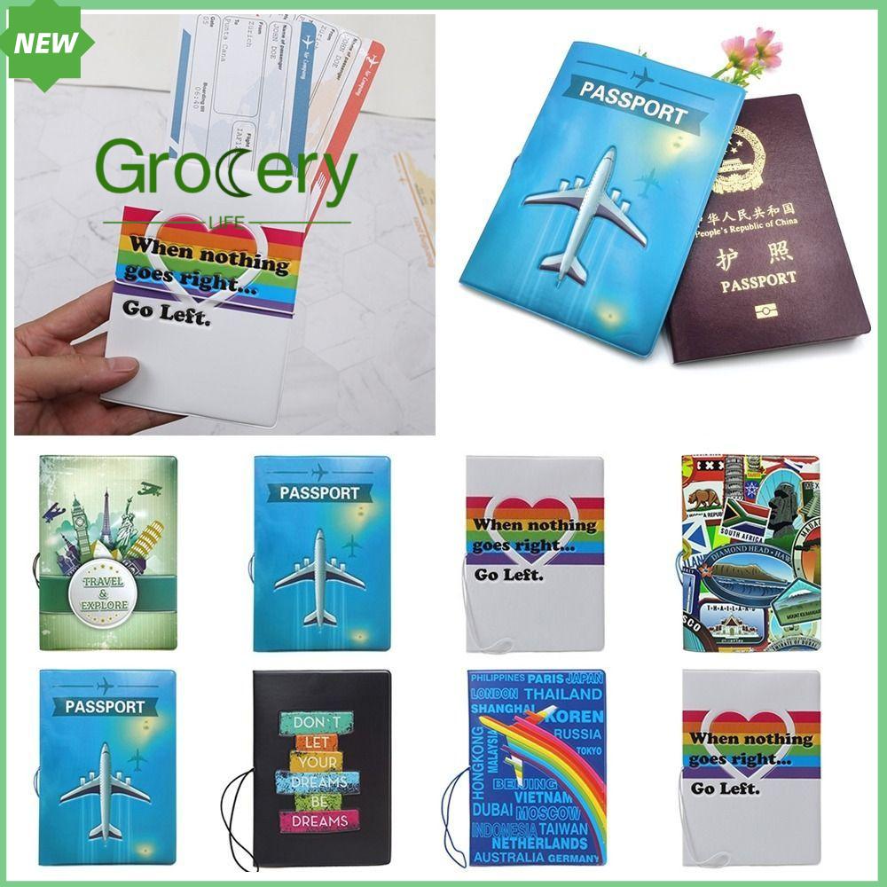 GROCERY LIFE Địa Danh Thế Giới Bìa hộ chiếu Du lịch thế giới Nhiều màu Vỏ bảo vệ giấy chứng nhận Sáng Tạo Đa chức năng Kẹp vé Unisex