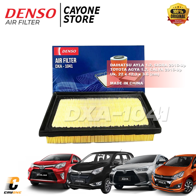 Denso Air Filter Air Filter Toyota Calya Agya 1.2 Daihatsu Sigra Ayla 1.2 Dxa-1041 Harga 67,500 rupiah*Gratis Ongkir