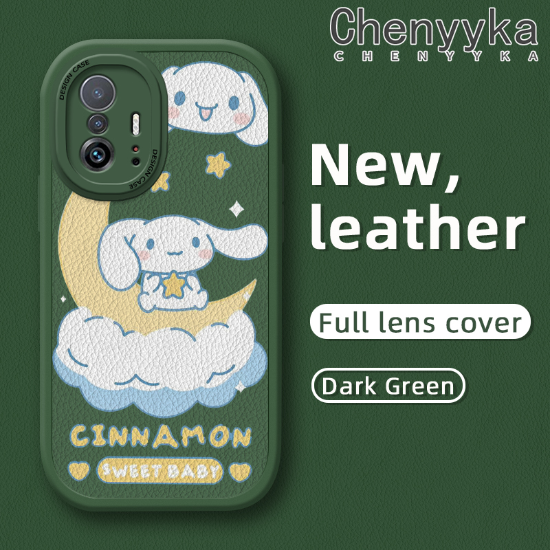 Chenyyka Casing For Xiaomi 11T Pro 10T Pro Case Cartoon Cute Cinnamoroll New Design Shockproof Leather Phone Cases Back Cover Silicone Soft Case Full Lens Cover Camera Protective Casing