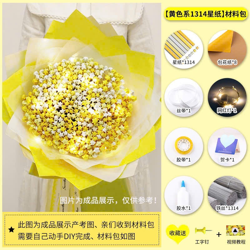 Set làm bó hoa 999 ngôi sao 1314 ngôi sao giấy làm quà tặng người yêu món quà handmade ý nghĩa - S08