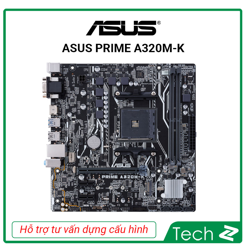 Mainboard ASUS PRIME A320M K AMD A320, Socket AM4, ATX, 2 khe RAM DDR4