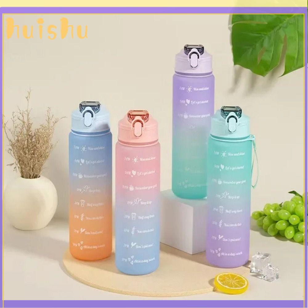 HUISHU Di động Chai nước Nhựa Dung tích lớn 750ml Chai nước trong suốt  Chống rò rỉ Ấm đun nước du lịch Học sinh người lớn
