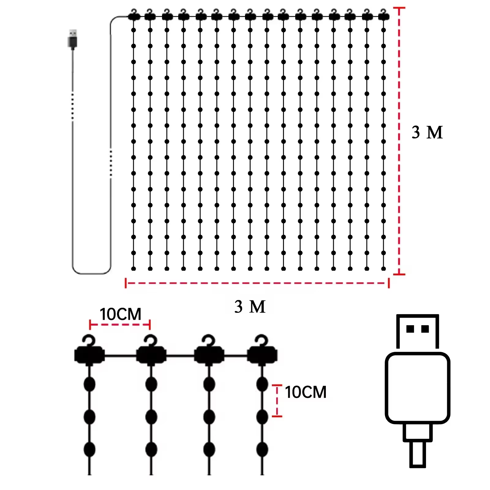 RGB Smart Colorful LED Window Curtain Lights IP65 400 RGB LED APP Control DIY Text and Pattern Fairy Lights for Christmas