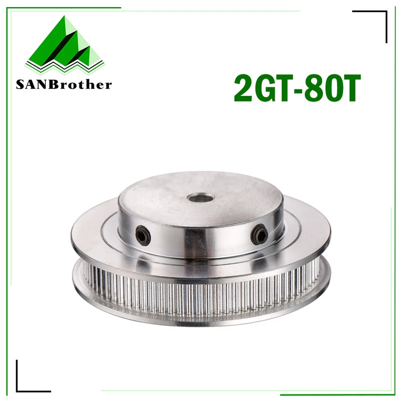 Bánh răng định thời GT2 80 răng, lỗ khoan 5mm 6.35mm 7mm 8mm 10mm 12mm 14mm cho chiều rộng dây đai 6