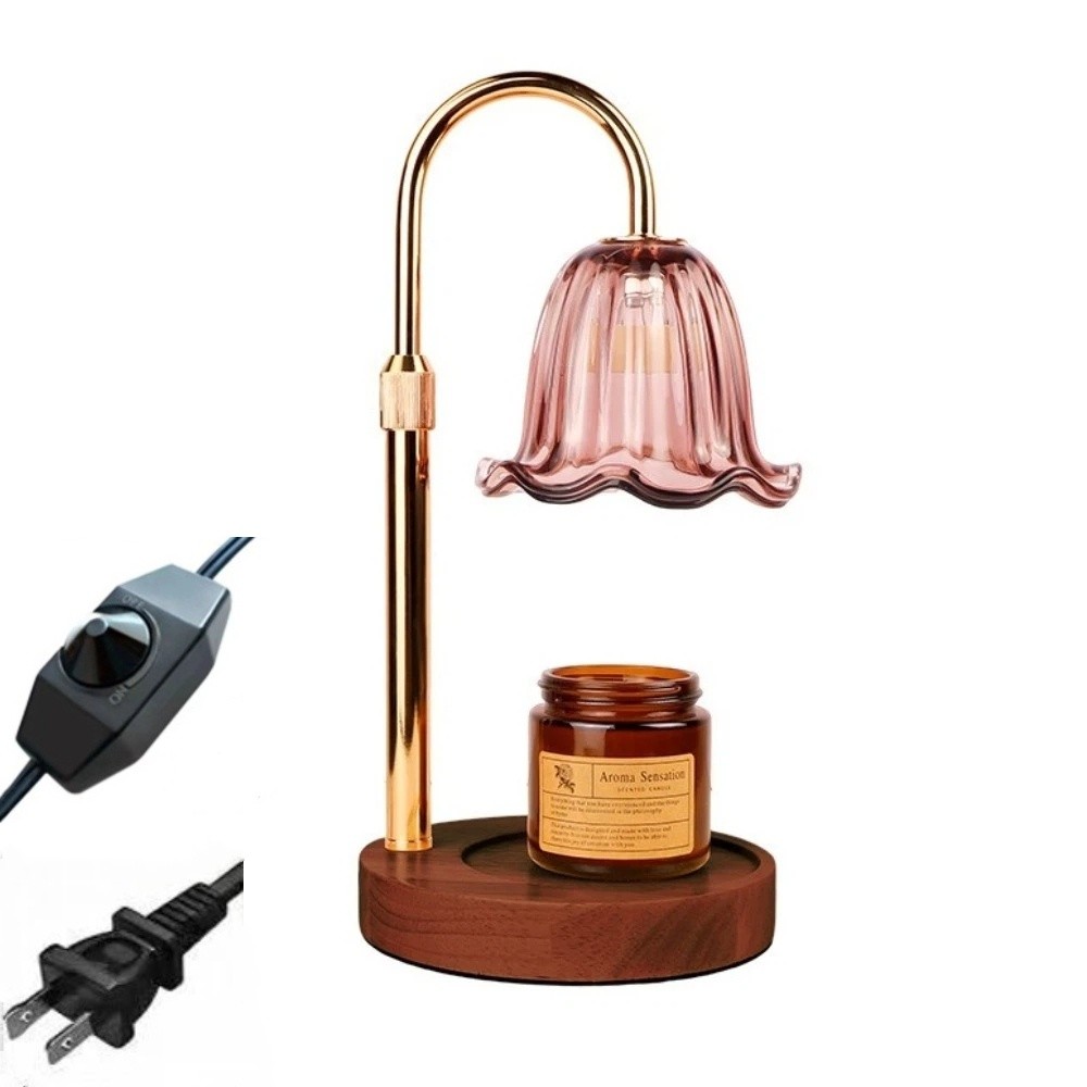 HUIHEYU Vintage Aromatherapy Lamp 4 Speed Timer Candle Warmer Lamp Ornament Adjustable Height Scented Candle Melter Home Decor