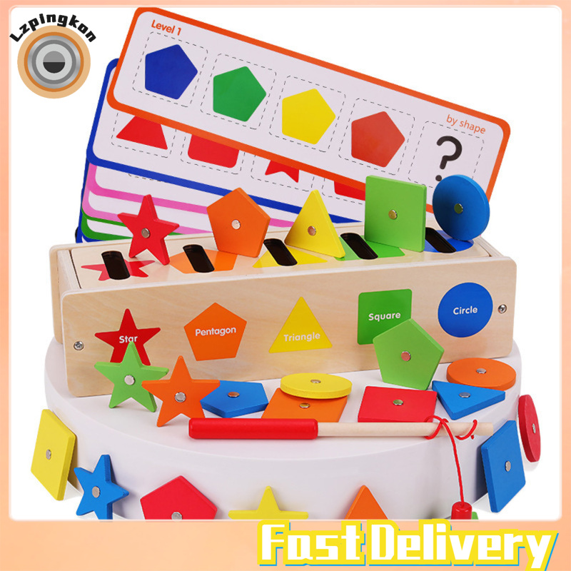 Lzpingkon Fast Delivery Kids Wooden Toys Block Sensory Sorting Exercise