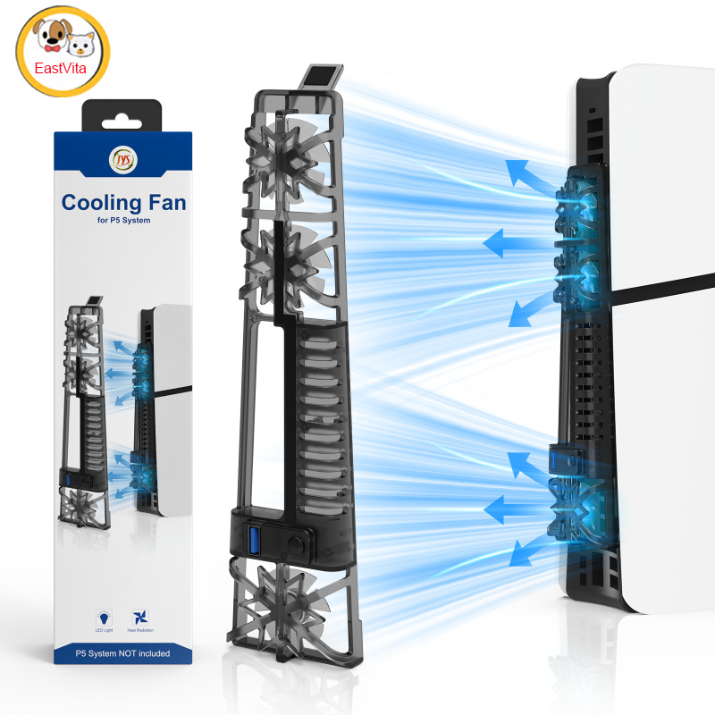 Cooling Fan High Efficient Cooler System With RGB Light USB Port 3 Gears Compatible For PS5 Slim Disc/Digital Edition ราคา 353 บาท*ส่งฟรี