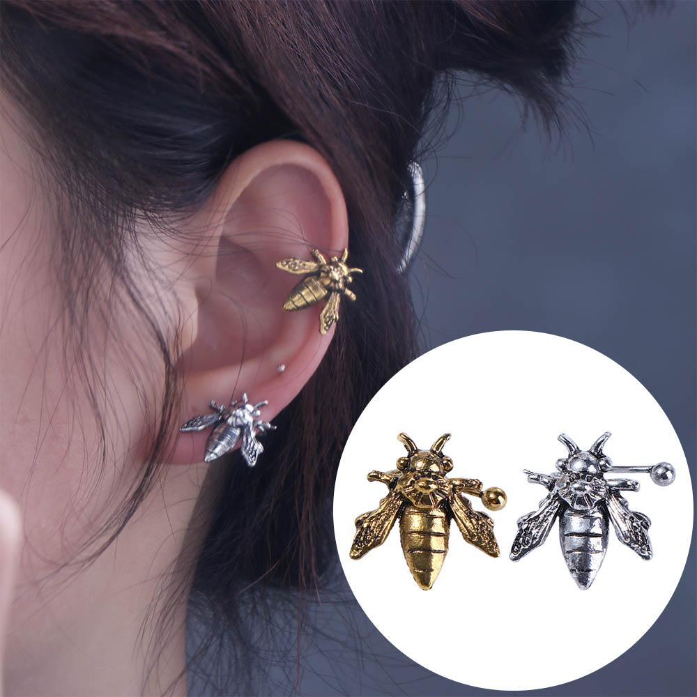 JOYRICH Metal 1 PC Gifts For Women Insect Accessories Gold Silver Color Stud Earrings Jewelry Ear Cuffs Clip Earrings