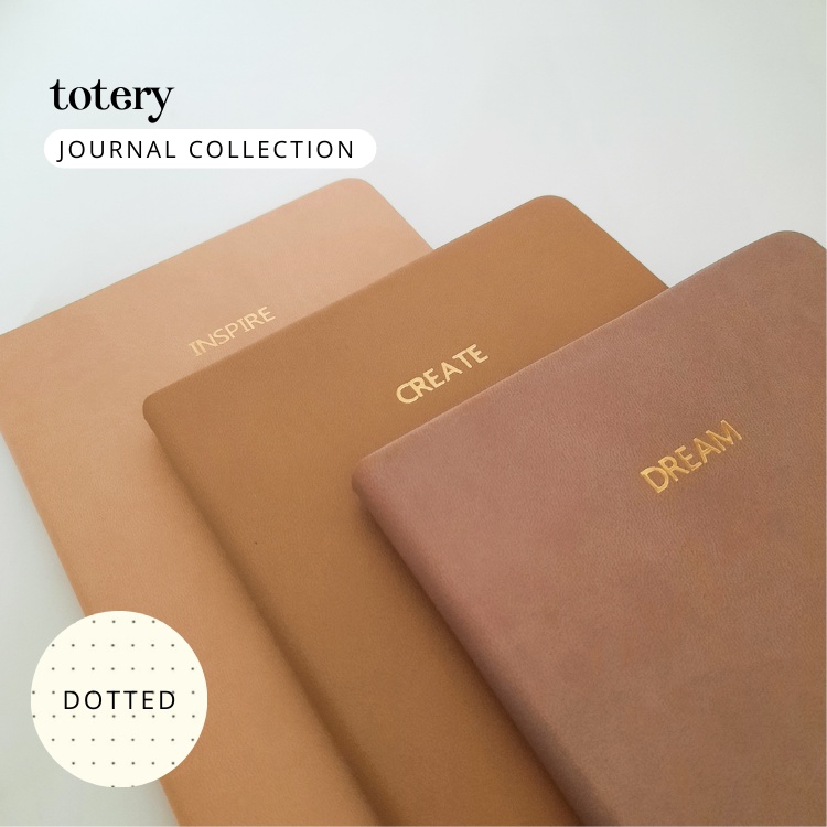 {Valley Department Store} totery Dotted Journal (A5) - Dream, create, Inspire (100 GSM Cá nhân hoá da hardbound máy tính xách tay