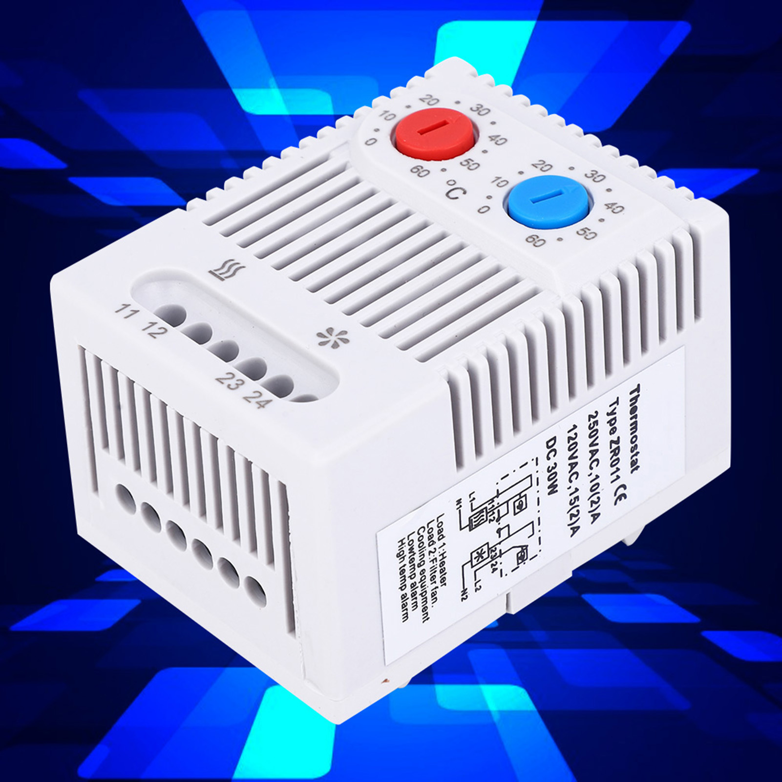 Bộ điều chỉnh nhiệt cơ học có thể điều chỉnh 12-250V Khả năng mở rộng tuyệt vời Vỏ PC chống va đập Công tắc điều khiển nhiệt độ cho đường ray 35mm Giá 176,000 Đồng*Miễn phí vận chuyển