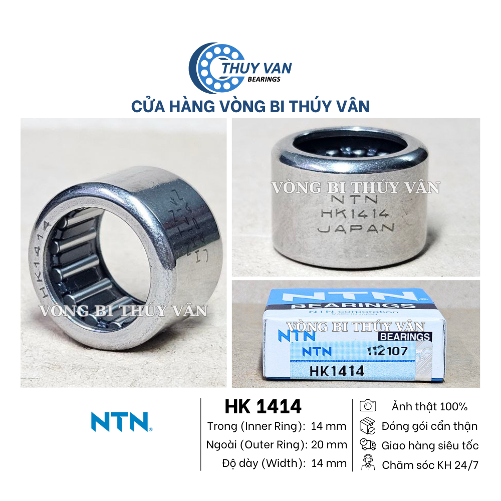 Vòng bi bạc đạn đũa kim HAI CHIỀU HK 1414 (14x20x14) hãng NTN máy vặn vít Makita TD 137 148 160 170