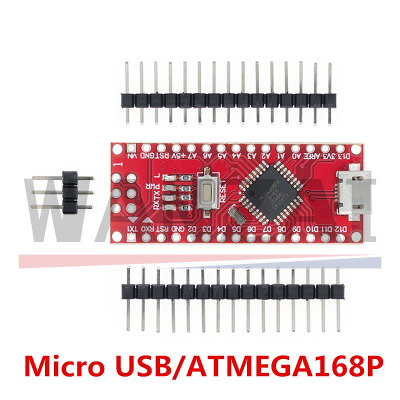 1827-niesh micro với Bộ nạp khởi động tương thích V3 Bộ điều khiển màu đỏ cho Arduino CH340 trình điều khiển USB 16MHz Nano V3.0 atmega168p modem USB