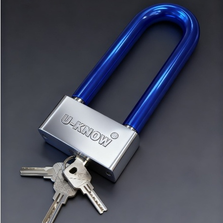 Lock005 hard padlock U-shaped lock double door inserts glass door lock sliding door long lock business U-lock electric motor lock Harga 49,999 rupiah*Gratis Ongkir