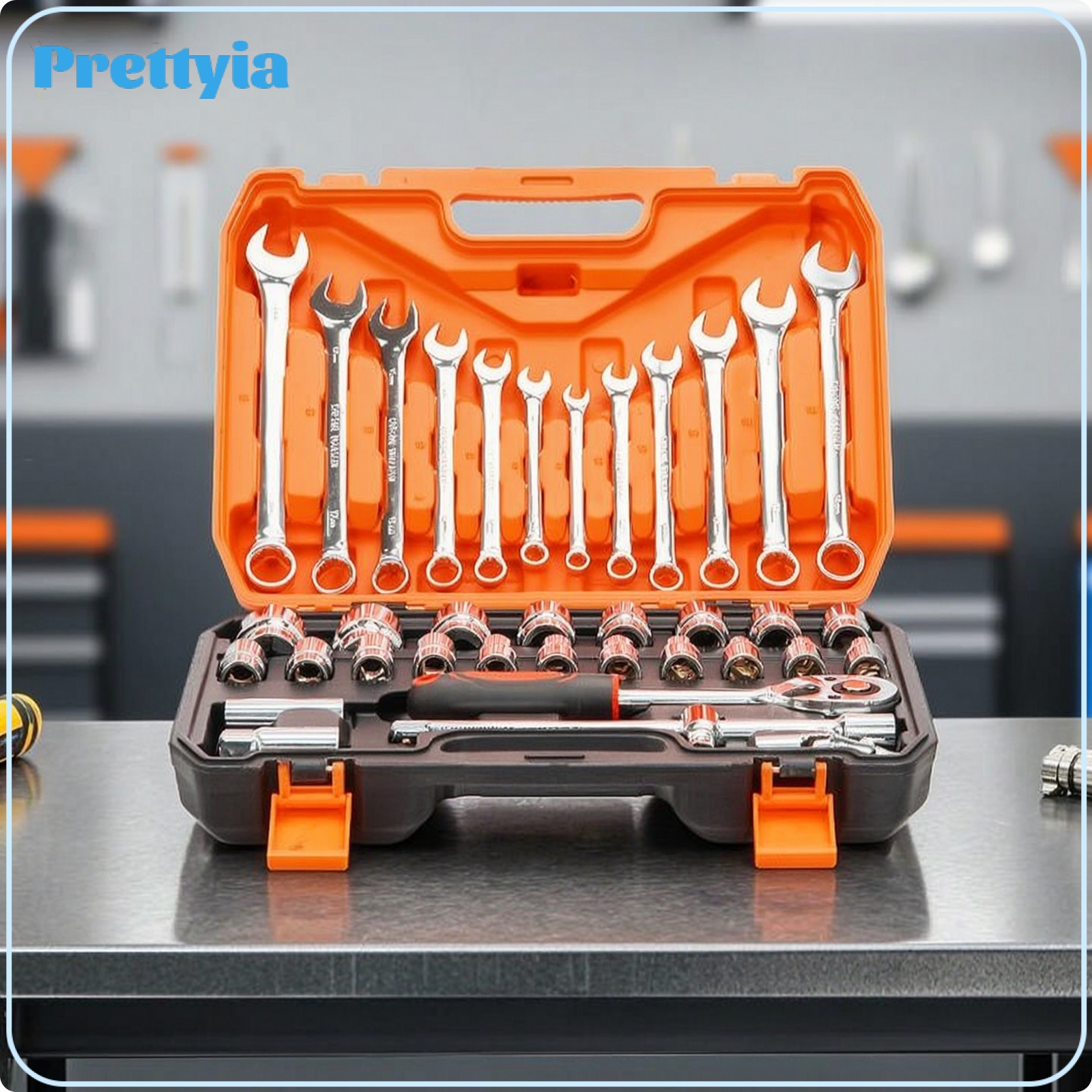 Prettyia 37 Pieces Organized Automotive Repair Tool Kit Portable Car Tool Kit with Storage Case Heavy Duty Socket Set Long-Lasting for Mechanics ราคา 6,994 บาท*ส่งฟรี