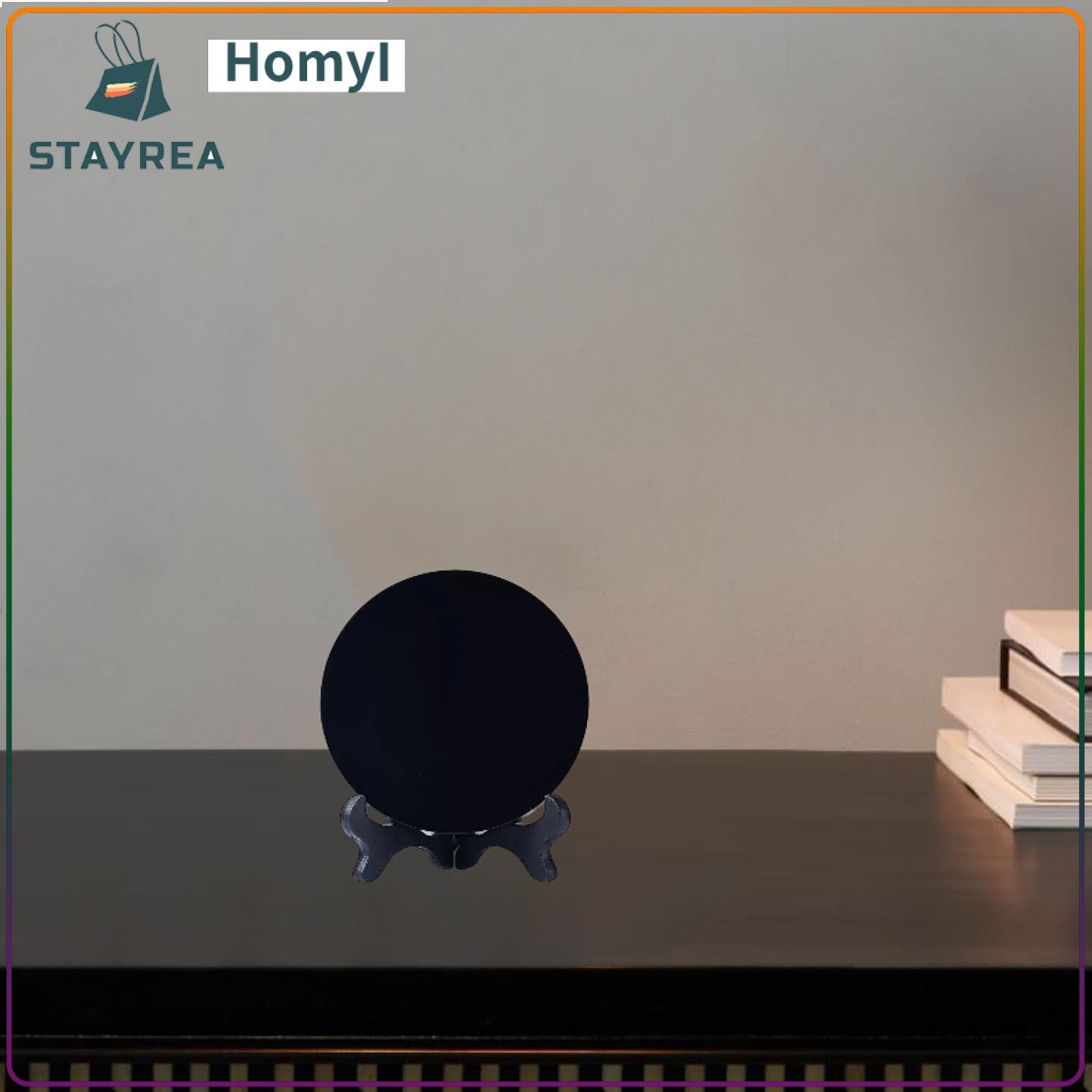 Obsidian Circle Disc Scrying Mirror Meditation Fengshui with Stand Home Decoration Mini Polished Office Obsidian Mirror