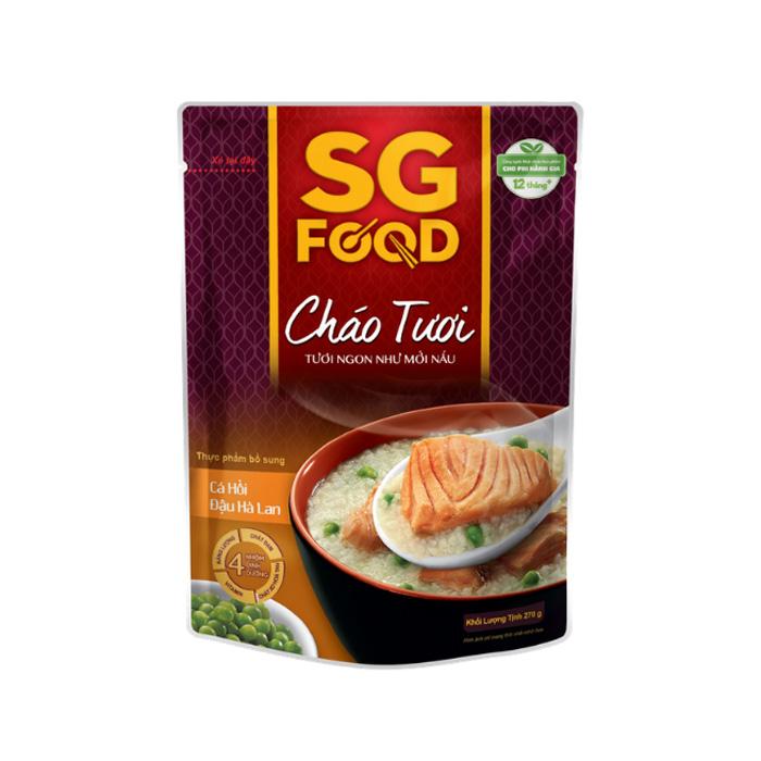 [Co.op Online] - Cháo tươi SG Food cá hồi đậu Hà Lan gói 270g