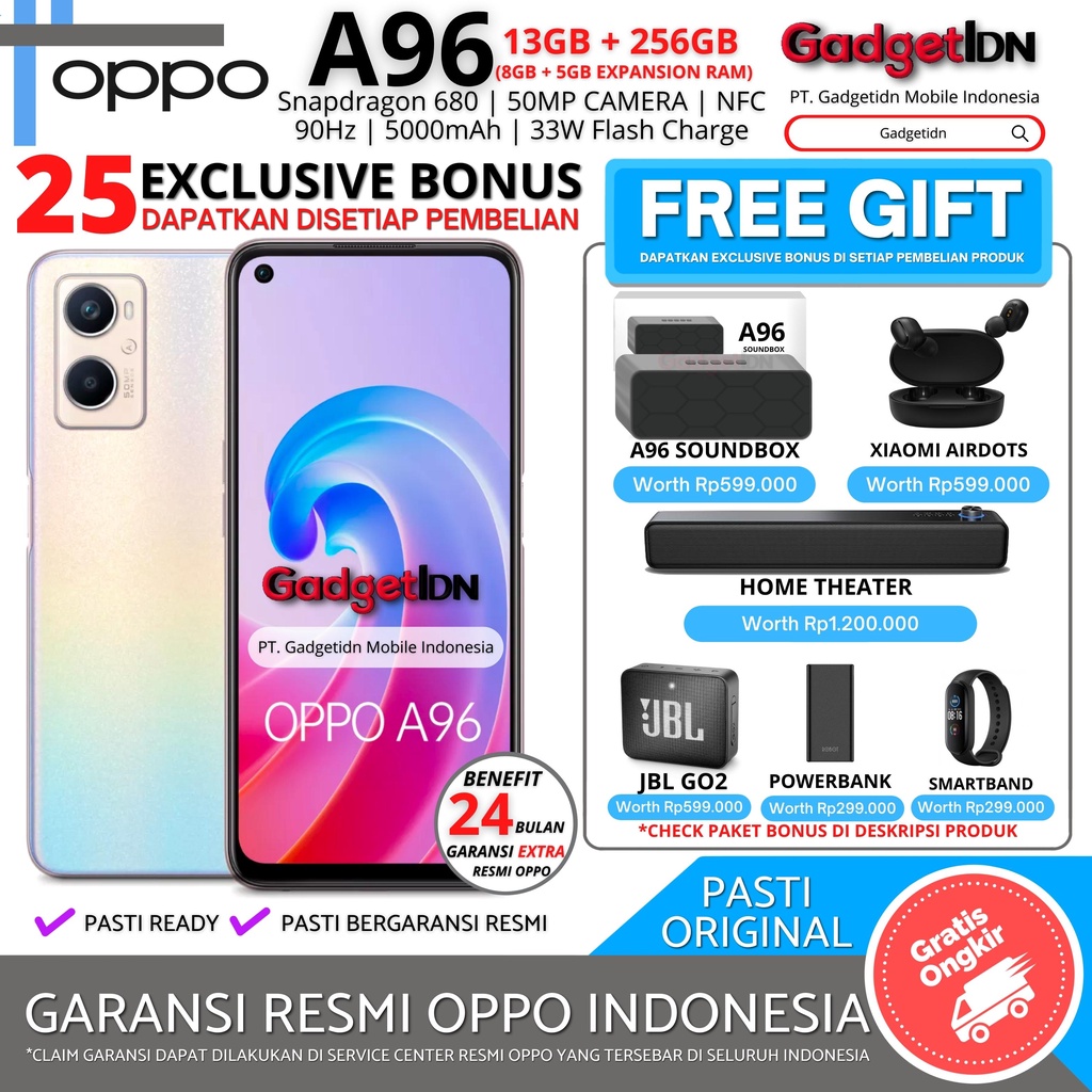 OPPO A96 NFC 13/256GB ( 8GB + 5GB Extended Ram ) Garansi Resmi Oppo Harga  4,099,000 Ringgit*Penghantaran Percuma