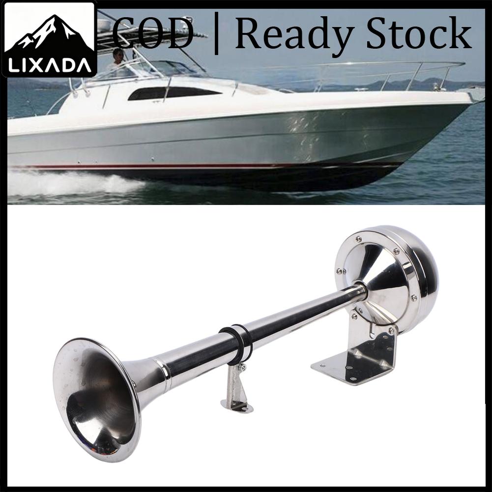 LIXADA 12V Marine Boat Horn 125db Stainless Steel Trumpet Electric Horn for Ship Pickups RV Buses ราคา 2,465 บาท*ส่งฟรี