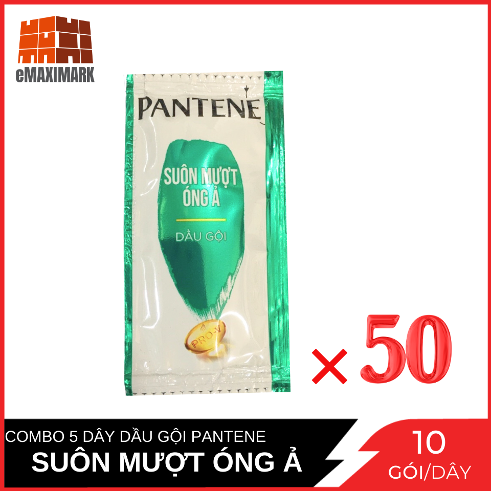 Combo 5 dầu gội pantene suôn mượt óng ả dây 10 gói