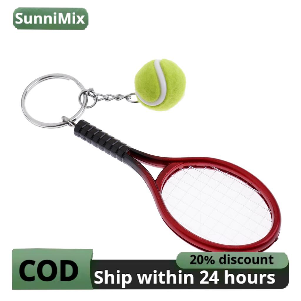 Tennis Rackets Ball Keychain Keyrings Paddle Keychain Decoration