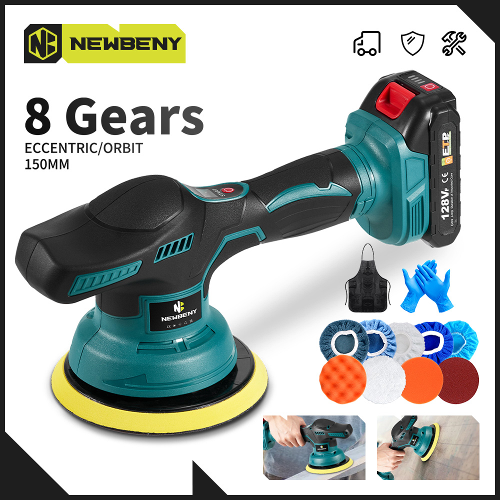 Yofidra 150mm Cordless Electric Car Polisher 8 Gear Adjustment Car Polishing Auto Waxing Rotary Tool For Makita 18V-21V Battery