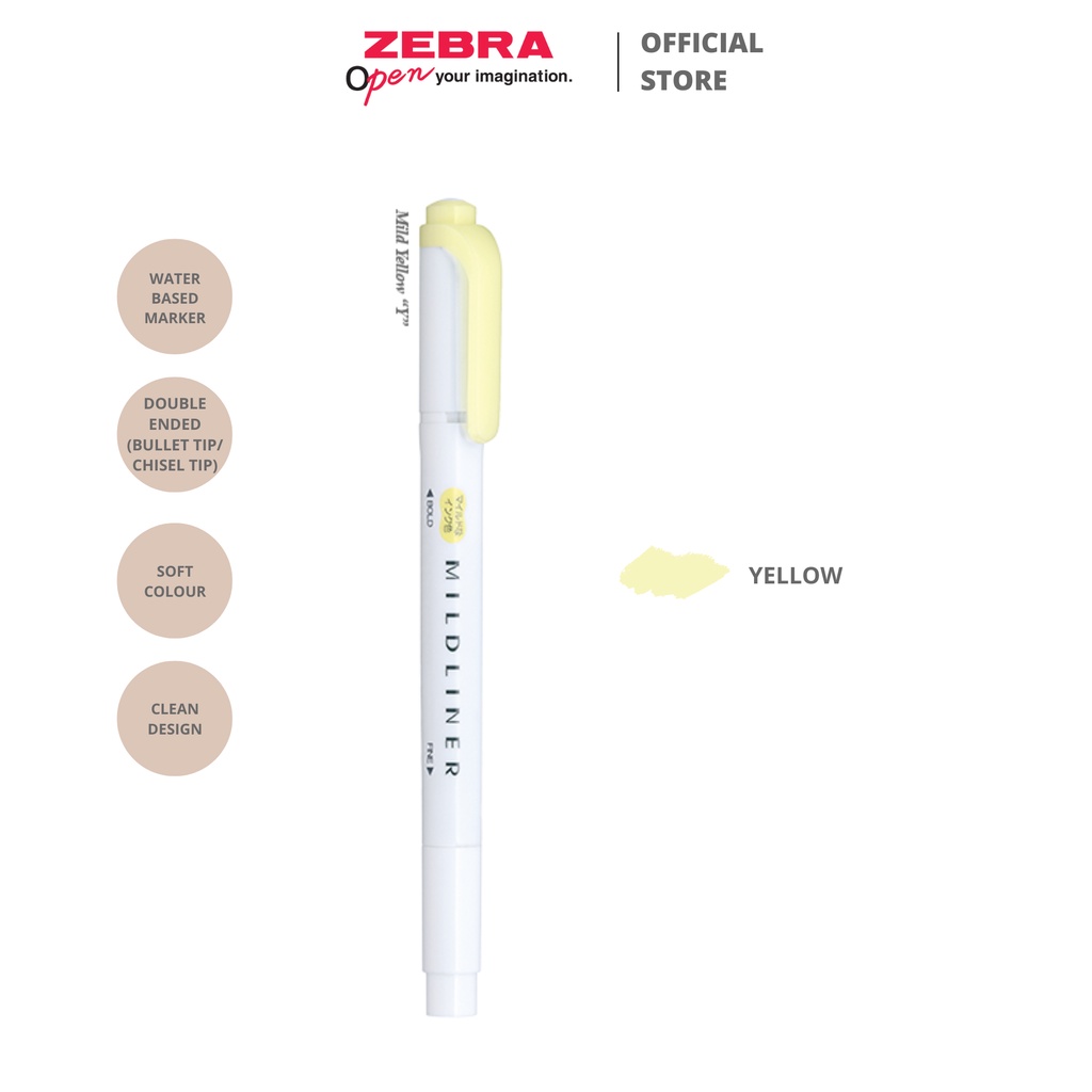 ZEBRA Mildliner Double Side Highlighter Dua Sisi Water Based Marker Spidol Warna