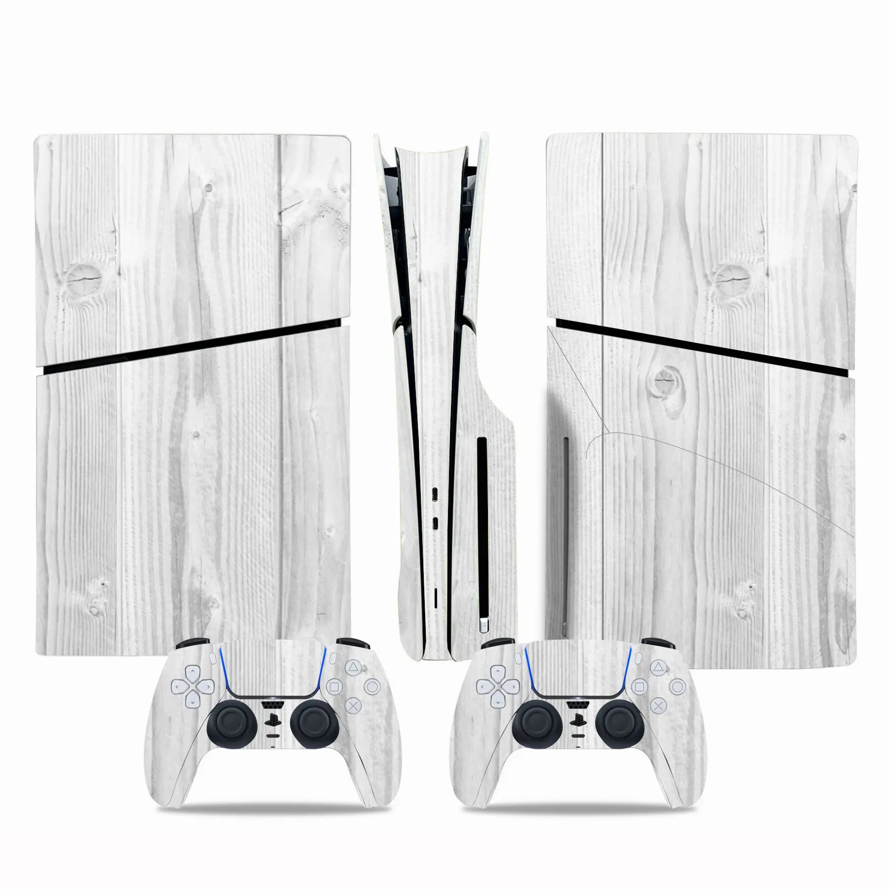 【No-profit】 Gamegenixx Ps5 Disc Skin Sticker Wood Grain Protective Vinyl Decal Full Set For Ps5 Disc Console And 2 Controllers