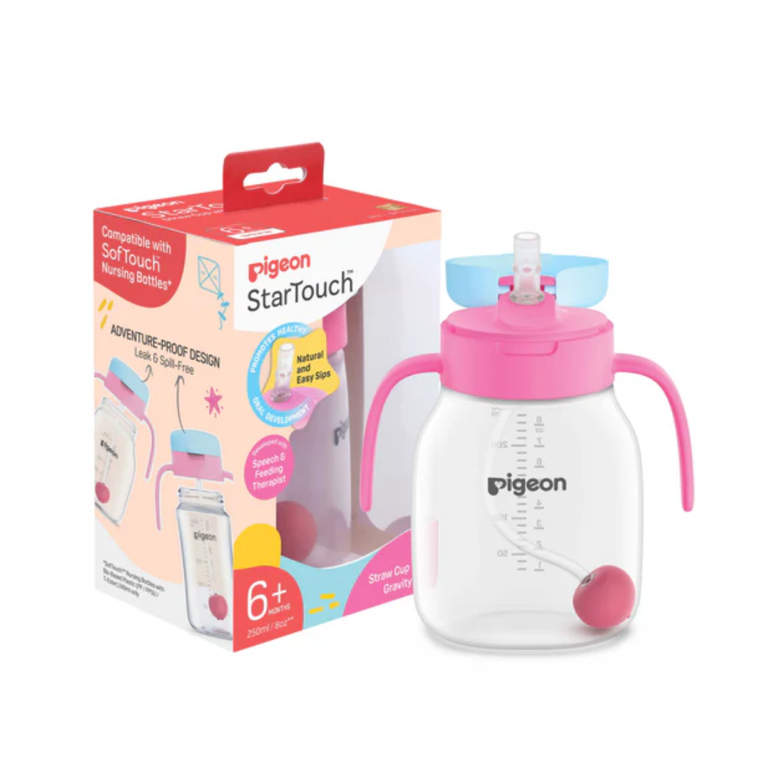 Pigeon StarTouch Straw Cup with Gravity Ball 250ml 6months+ New Arrivals