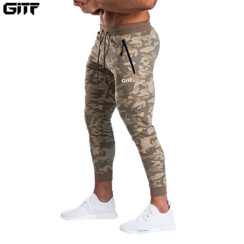 GITF Men Sports Running Pants Pockets pants male Training sport Pants men