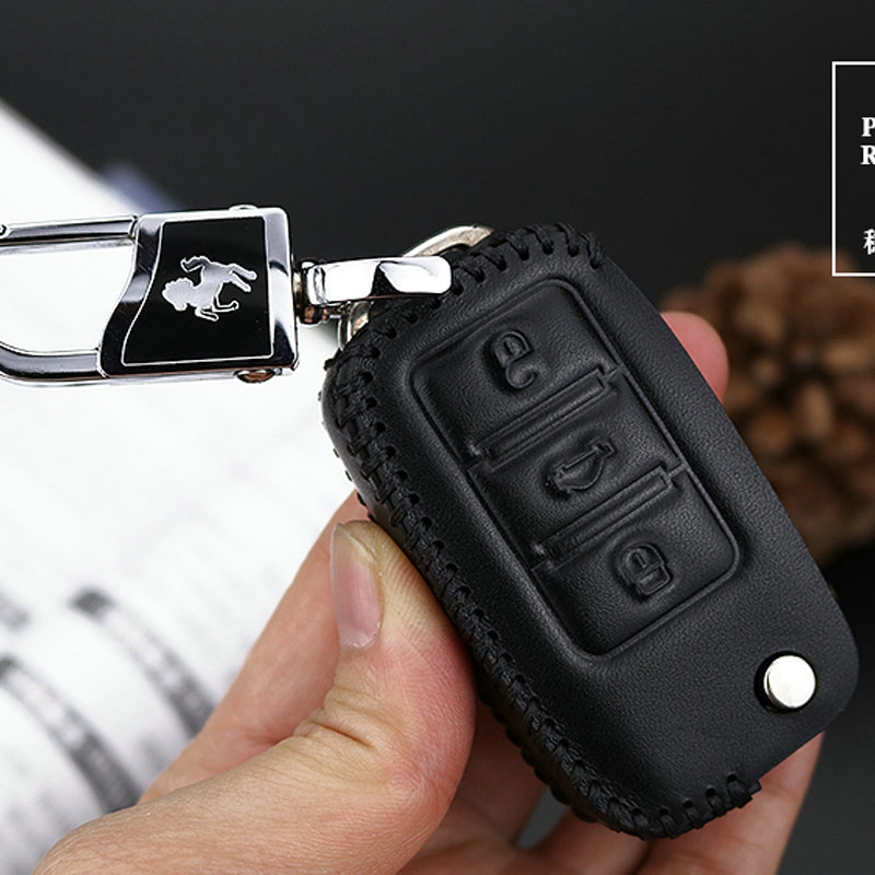 ☃ Leathr obudowa kluczyka do samochodu dla volkswagena VW POLO Tiguan Passat B5 B6 B7 Golf EOS Scirocco Jetta MK6 Octavia akcesoria samochodowe