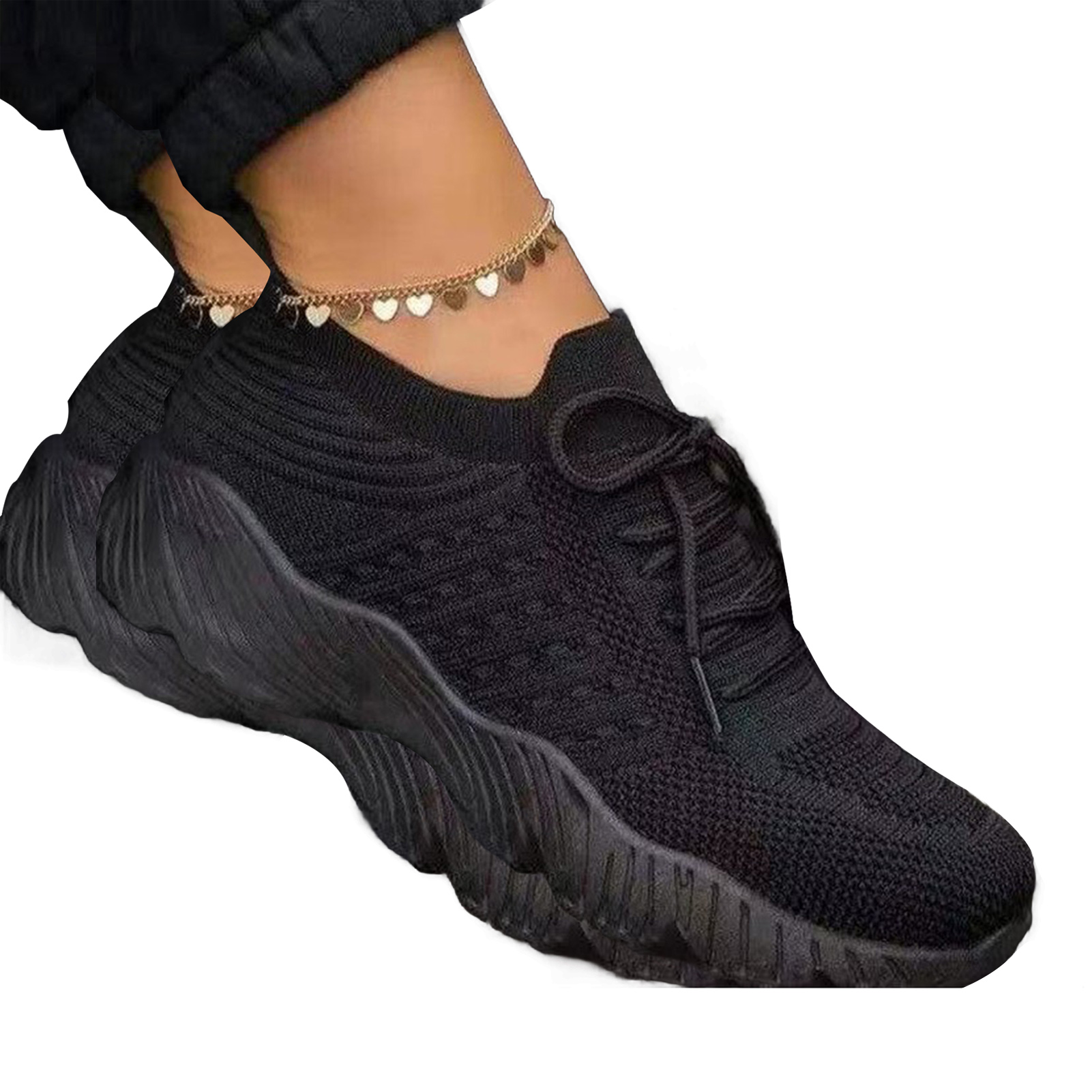 Đá Thành Phố Giày vải nữ Không-giày xỏ Của Phụ Nữ Ren-up Giày sneaker kiểu dáng chắc chắn Với Chống-Trượt Đế Cho Phòng Tập Thể Dục Chạy Thoải Mái Giản Dị căn hộ