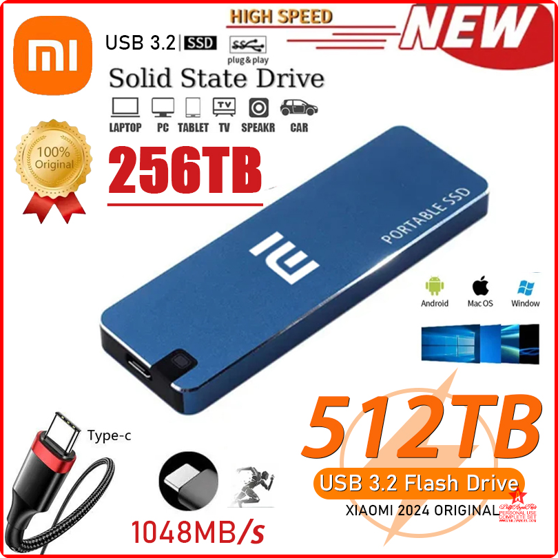 [Op102] Xiaomi mới 1TB 2TB chính hãng tốc độ cao di động SSD 512TB Ổ đĩa cứng gắn ngoài lưu trữ Type