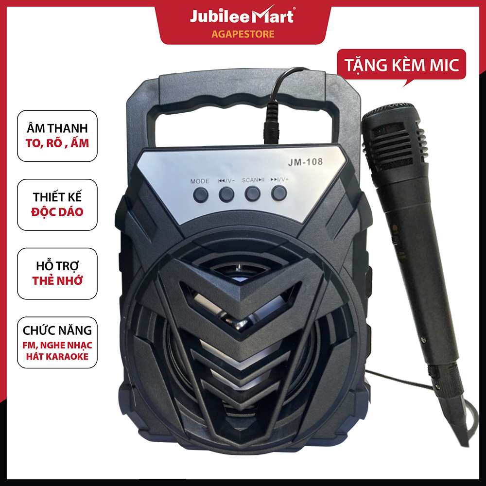 Loa Bluetooth Karaoke Tặng Kèm Mic JM-108