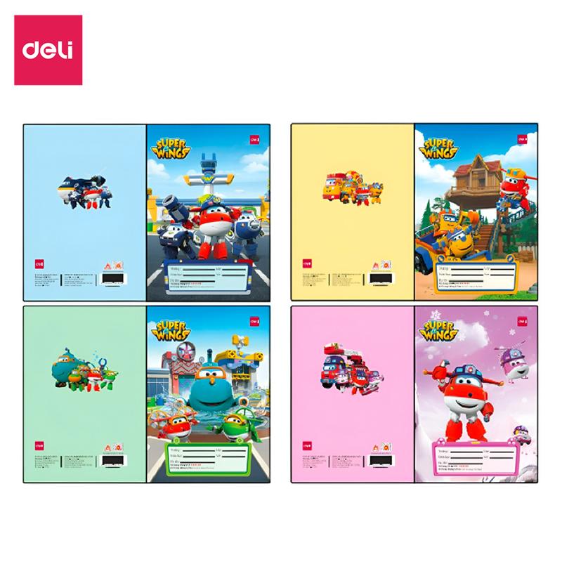 Tập vở ô ly học sinh hoạt hình dễ thương Deli - 4 ô li 48/ 80 Trang 70/100gsm - Giấy dày tập viết lu