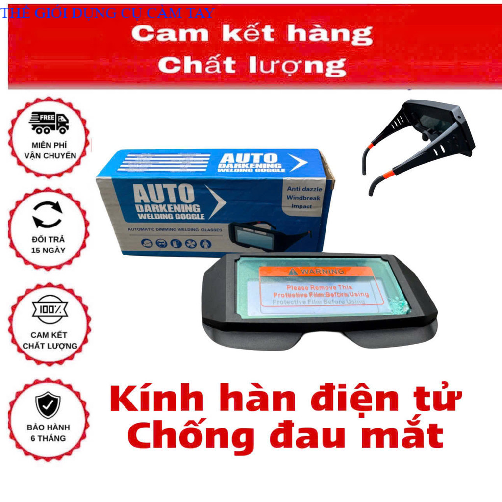 Kính hàn toàn cảnh Màu thật Tự động thay đổi tối Kính hàn thợ hàn Kính hàn điện tử AUTU THẾ GIỚI DỤNG CỤ CẦM TAY GIÁ SĨ