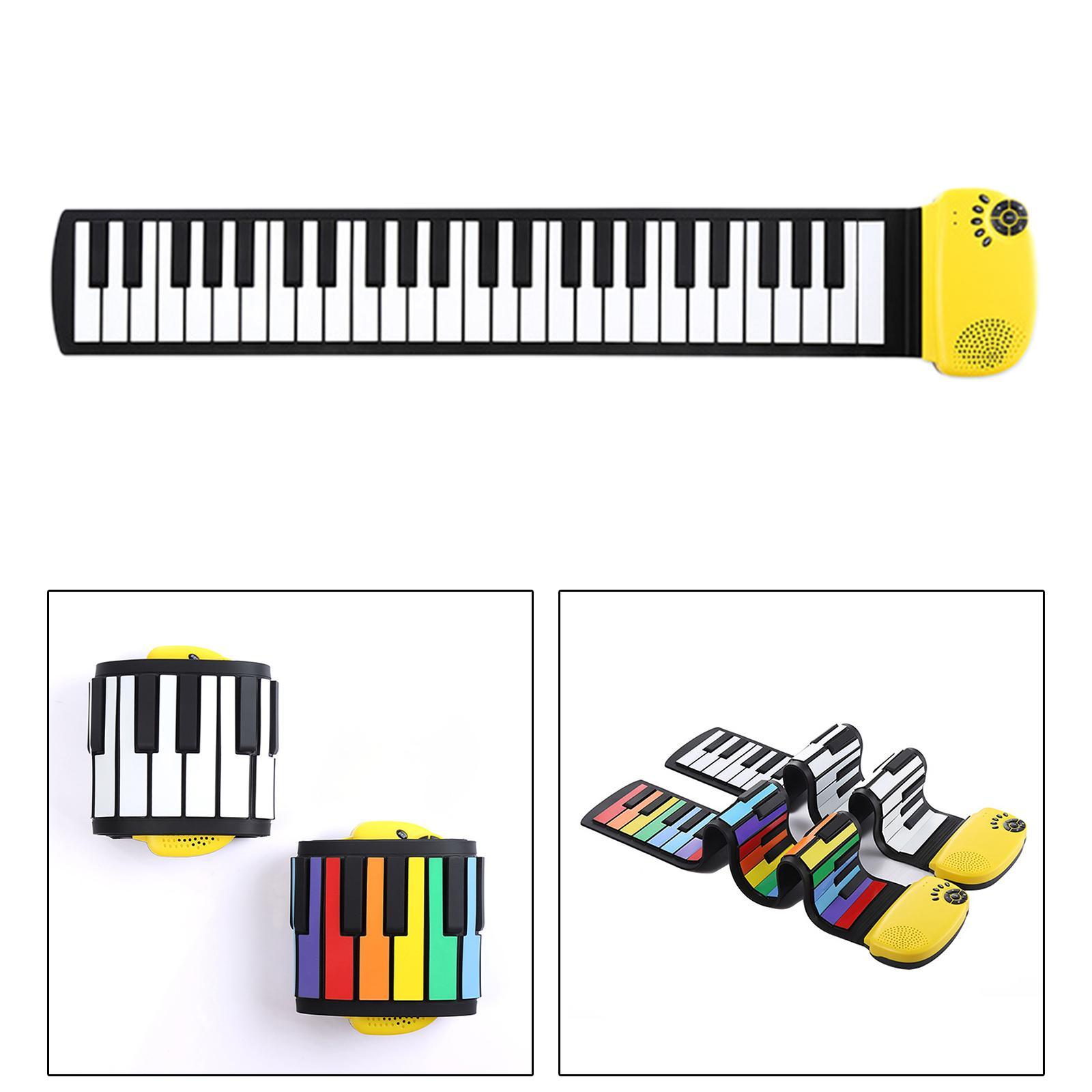 BNMUSIC Roll up Piano Keyboard 49 Keys Travel Keyboard Lightweight Flexible Silicone Roll Out Piano Keyboard for Beginner Birthday Gift - 2