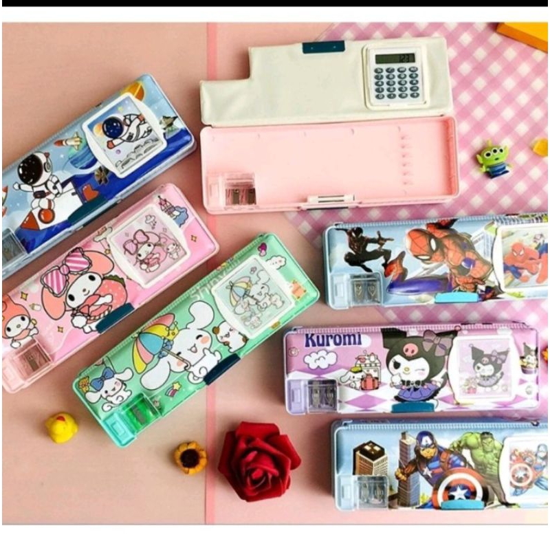Kotak Pensil Kode Susun 3 Kuromi Superhero / Tempat Pensil Pin 3D / Fancy